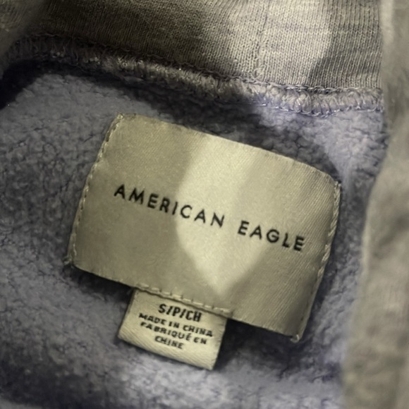 America Eagle Colorblock Lilac Purple Gray Oversized Hoodie - Picture 6 of 6